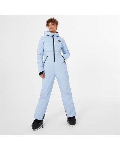 Jack Wills Quilted All In One Ski Suit - Blue