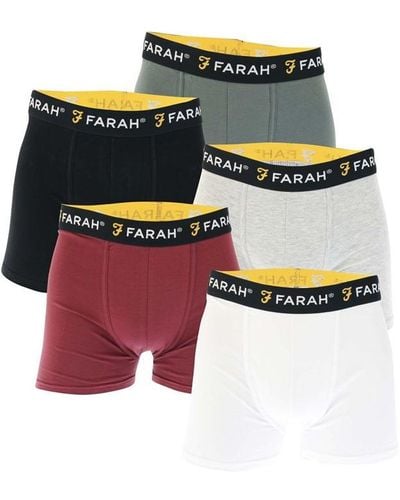Farah Gavier 5 Pack Boxer Shorts - Multicolour