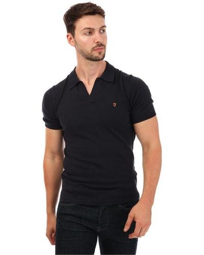 Farah Purcell Knitted Polo Shirt - Black