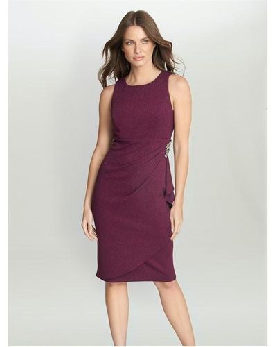 Gina Bacconi Aidee Shift Dress With Embellishment - Purple