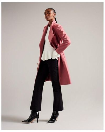 Ted Baker Ted Sandra Wrap Coat Ld99 - Pink