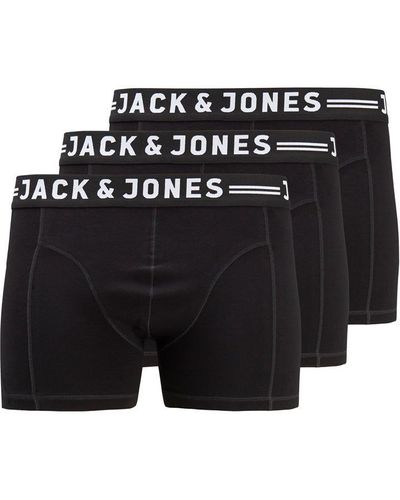 Jack & Jones 3 Pack Trunks Plus Size - Black