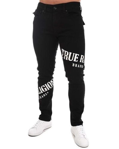 True Religion Rocco Sn Flap Toss Logo Jeans - Black