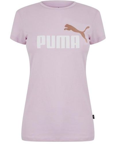 PUMA Logo 2 Colour Tee - Purple