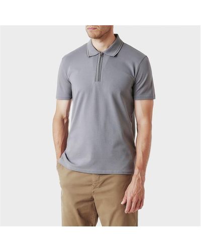 PS by Paul Smith Ps Tipped Zip Polo Sn43 - Grey