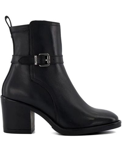 Dune Pugley Heeled Ankle Boots - Black