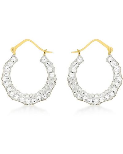 Be You 9ct Mini Crystalique Hoops - White