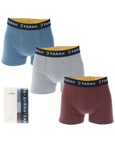 Farah Gillon 3 Oack Boxer Shorts - Blue