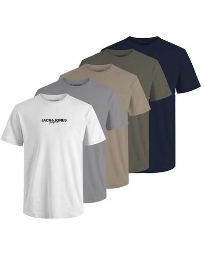 Jack & Jones Corp 5-pack Short Sleeve T-shirt - Metallic