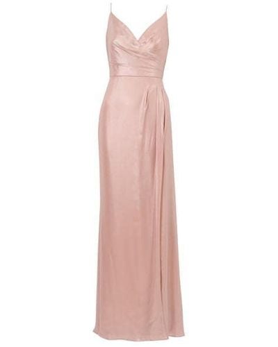 Adrianna Papell Draped Foil Chiffon Gown - Pink