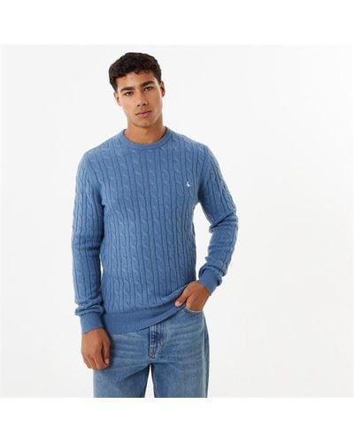 Jack Wills Marlow Merino Wool Blend Cable Knitted Jumper - Red