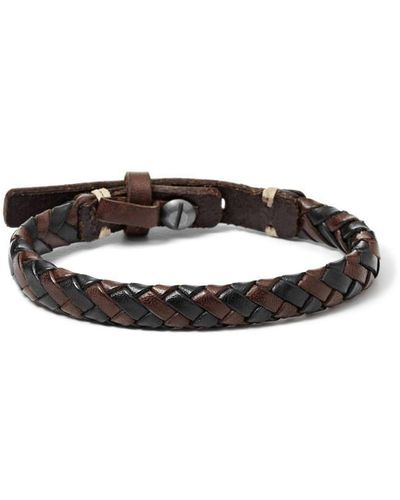 Fossil Braided Leather Bracelet - Brown