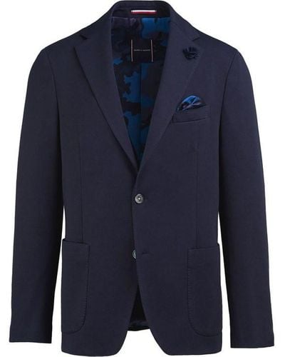 Tommy Hilfiger Jersey Suit Jacket - Blue