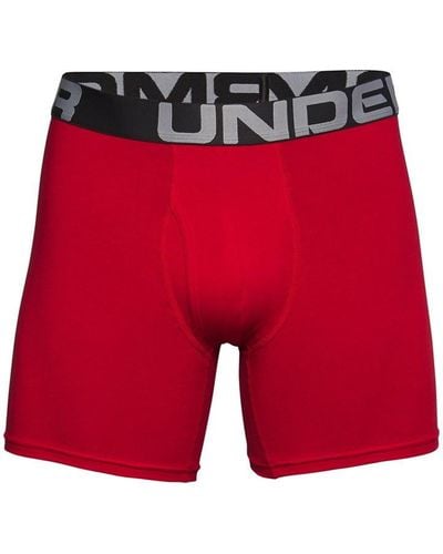 Under Armour Charged Cotton 6inch 3 Pack - Red