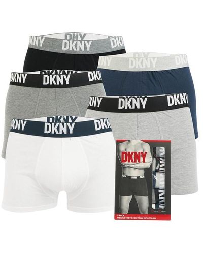 DKNY Portland 5 Pack Trunk Boxer Shorts in Black for Men