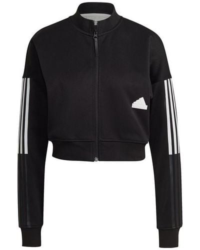 adidas Cropped Track Top Sweatshirt - Black