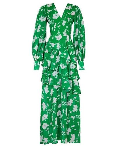 Pretty Lavish Sabrinna Backless Ruffle Dress - Green