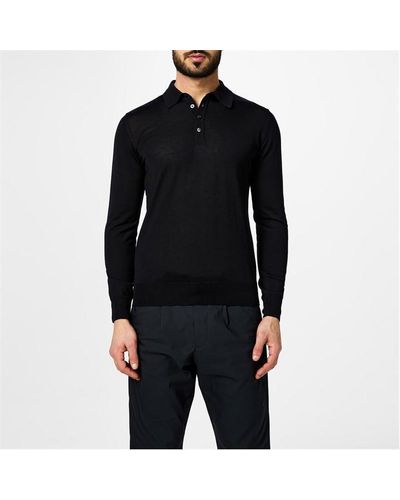 Oscar Jacobson Ruben Long Sleeve Polo Shirt - Blue