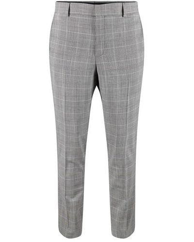 Without Prejudice Perrin Slim Fit Check Suit Trouser - Grey