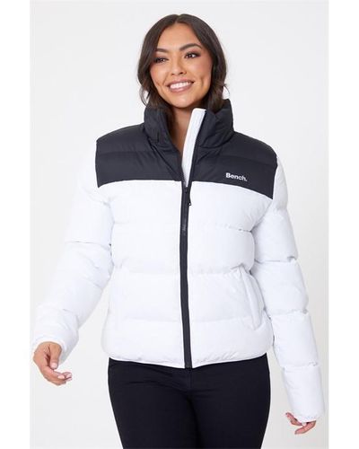 Bench Ladies Padded Panel Detail Puffer Jacket - White