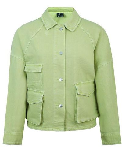 Fabric Overshirt Ld - Green