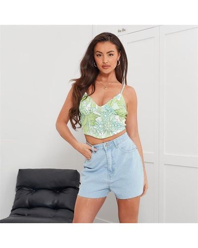 I Saw It First Printed Seam Detail Corset Top - White
