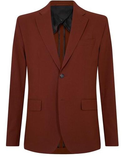 Patrick Grant Studio Berkley Tailo Fit Rust Seersucker Suit Jacket - Brown