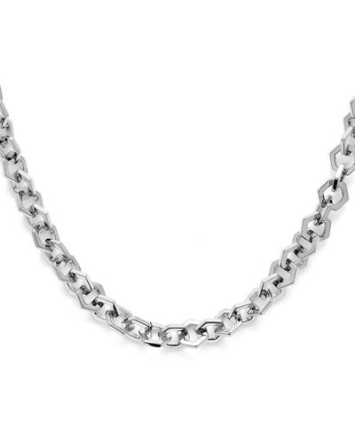 Olivia Burton Honeycomb Ss Link Necklace - Metallic