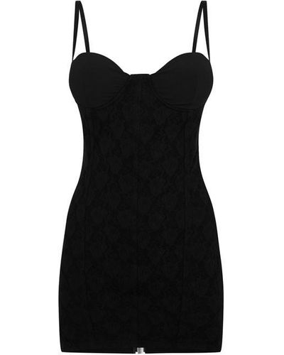 Heron Preston Lace Corset Dress - Black