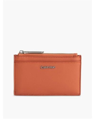 Calvin Klein Faux Leather Cardholder - Orange