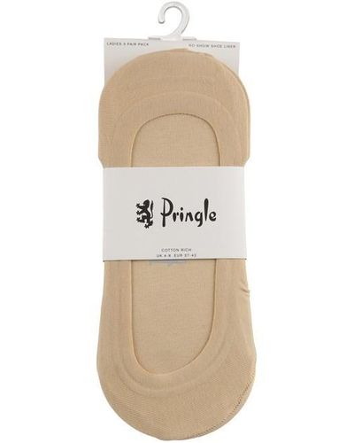 Pringle of Scotland Marian No Show 3 Pack Socks - Natural