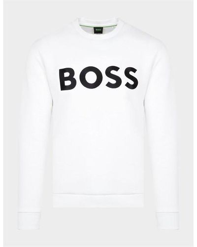 HUGO Salbo Slim-fit Sweatshirt - White