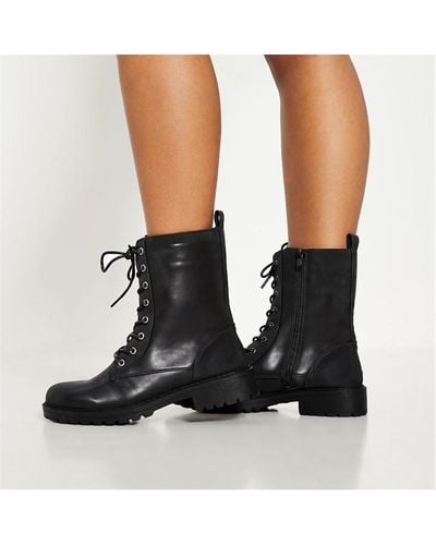 I Saw It First Basic Lace Up Boots - Black