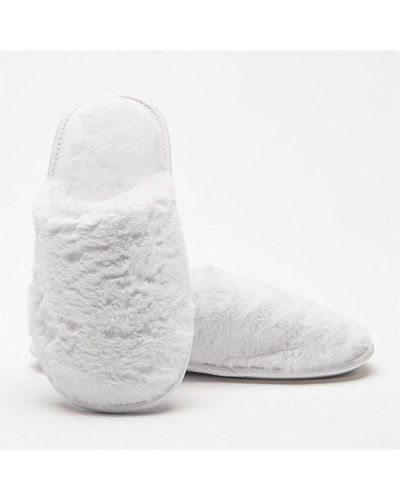 Studio Fur Mule Slippers - White