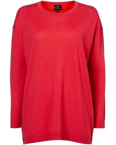 PS by Paul Smith Oversize Raspberry Knit Jumper - Red