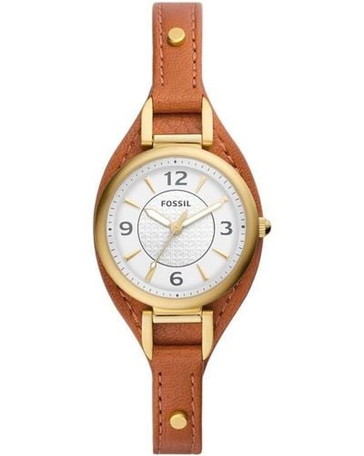 Fossil Carlie Mini Quartz Stainless Steel And Eco Leather Three-hand Watch - White