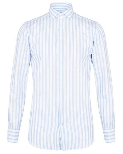 Richard James Beach Stripe Shirt - Blue
