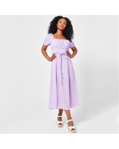 Biba Square Neck Dress - Purple