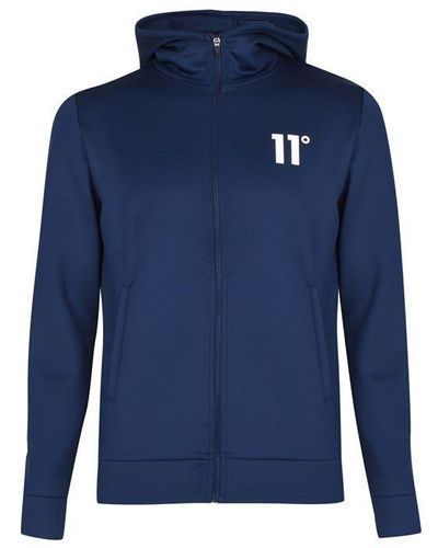 11 Degrees Core Poly Full Zip Hoodie - Blue