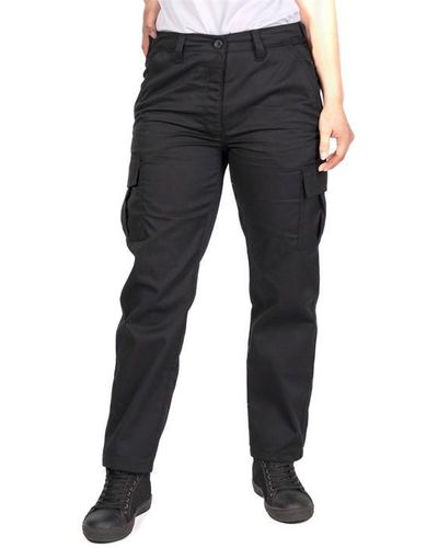 Lee Cooper Multi Pocket Combat Classic Work Cargo Trousers Ladies - Black