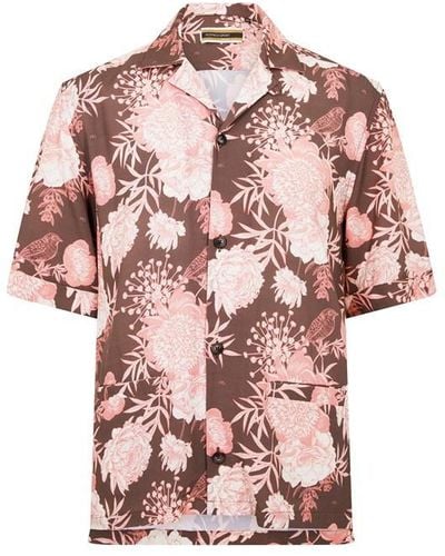 Patrick Grant Studio Soho Casual Botanical Print Shirt - Pink