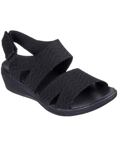 Skechers Adjustable Knit Cut Out Sandal W Lu Sports Sandals - Black