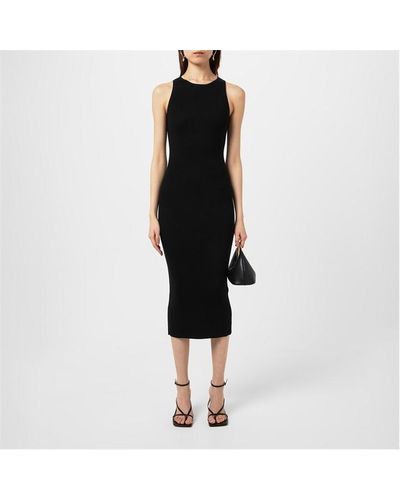 Pretty Lavish Billie Ribbed Midi Dress - Black