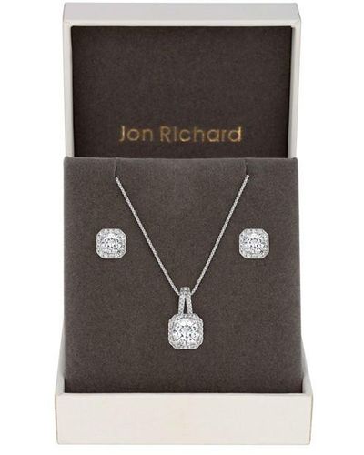 Jon Richard Plated Crystal Matching Set - Grey