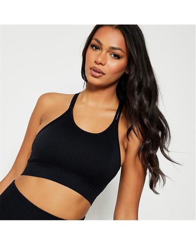 I Saw It First Seamless Contrast Active Sports Bra - Black