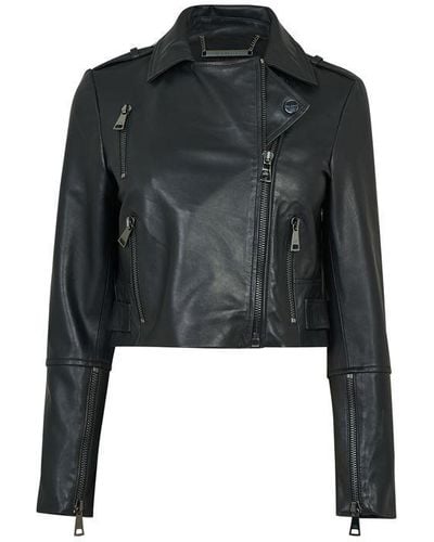 Ted Baker Ssalli Leather Jacket - Black