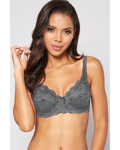 Studio Underwired B-dd Full Cup Floral Lace Bra - Blue
