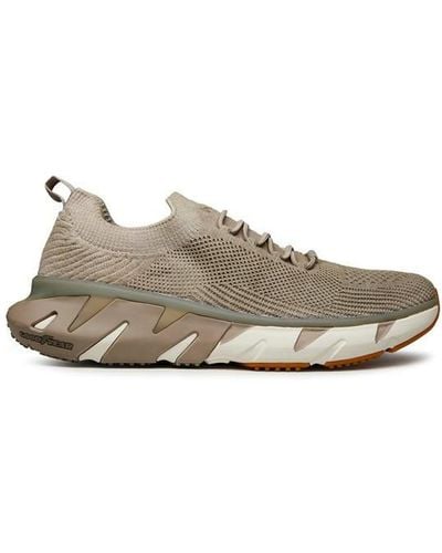 Skechers Washed Knit Bungee Slip On Trainers - Natural