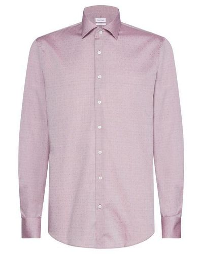 Calvin Klein Easy Iron Dobby Shirt - Purple