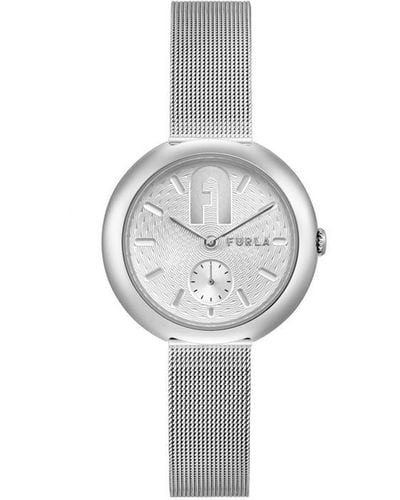 Furla Cosy Seconds Silver Mesh Watch Ww00013005l1 - Metallic